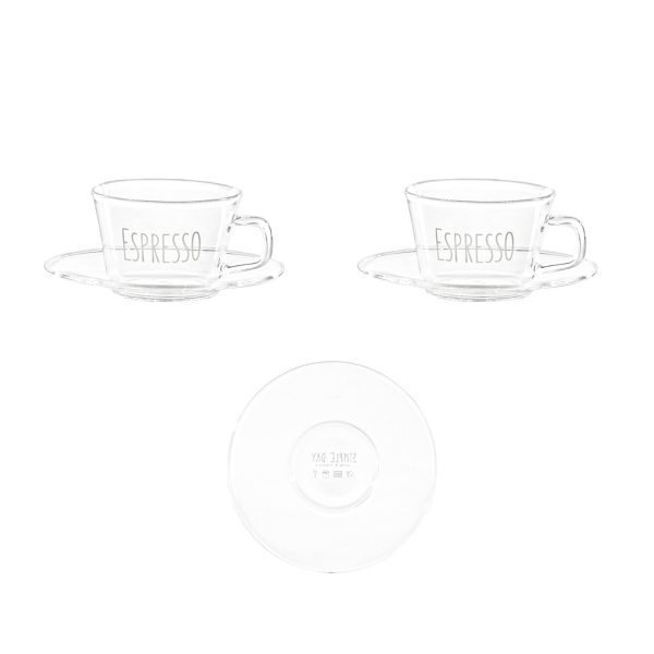 Set 2 Tazzine in Vetro Borosilicato Serigrafate - Espresso Discount