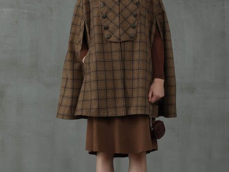 Sensibility 13 | tartan wool cape coat Online