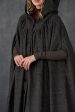 ARIEL 14 | HOODED WOOL CLOAK COAT on Sale