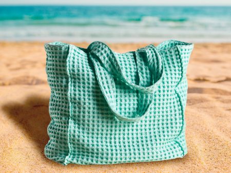 Borsa Mare in Puro Cotone a Nido d Ape Tinto in Capo - Onda on Sale