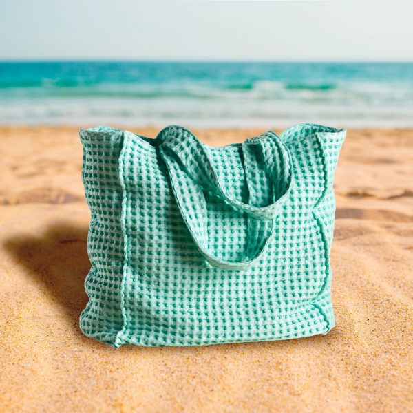 Borsa Mare in Puro Cotone a Nido d Ape Tinto in Capo - Onda on Sale