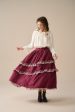 Monica 13| layered linen skirt with lace Sale