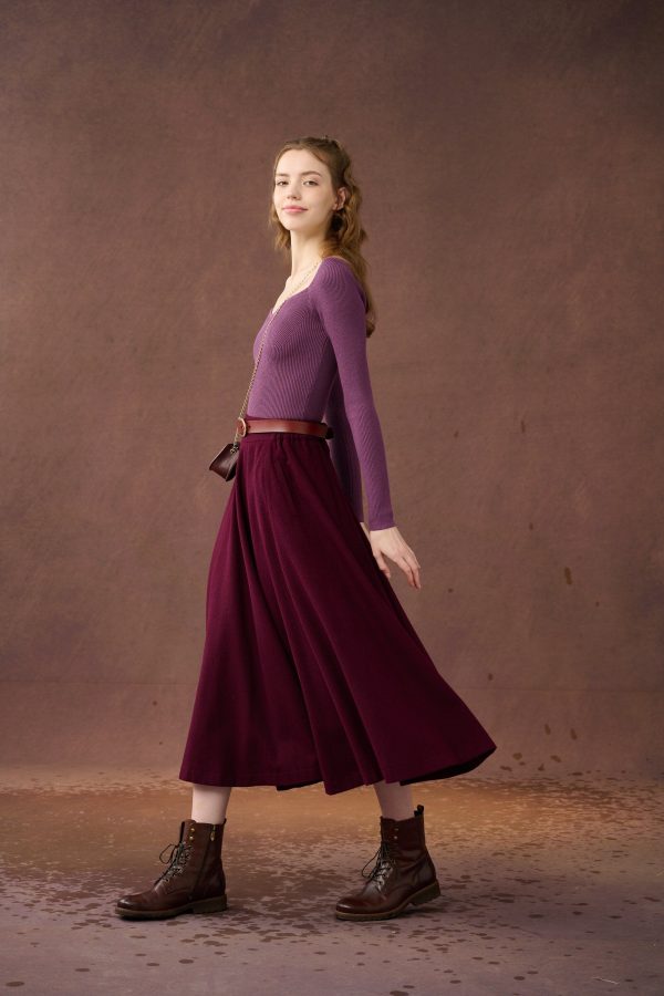 The Soft Lawn 12 | Midi Wool Skirt Online Hot Sale