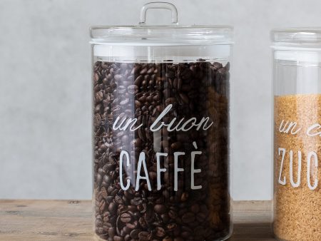 Barattolo in Vetro Borosilicato Serigrafato - Un Buon Caffè Discount