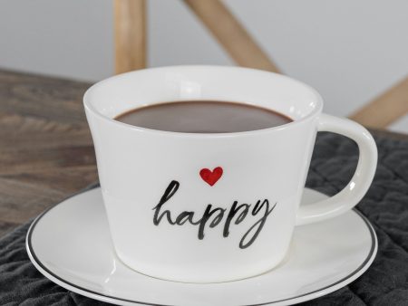 Set 2 Tazze Colazione in Grès - Happy Online Hot Sale