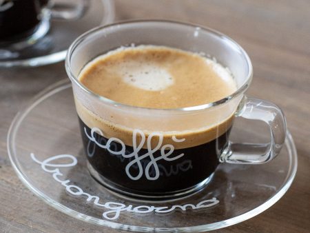 Set 2 Tazzine in Vetro Borosilicato Serigrafate - Caffè Buongiorno Online Hot Sale