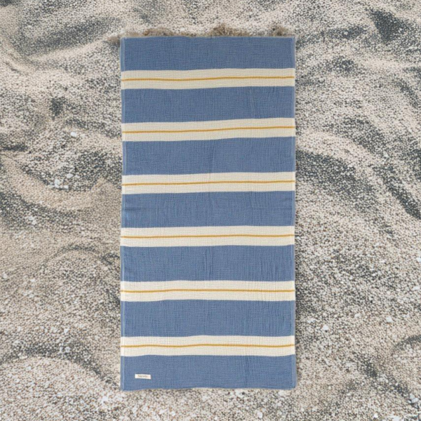 Telo Mare Fouta Rigato in Mussola di Cotone - Chelsea Online now