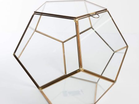 9  Gold Dodecahedron Faceted Glass Terrarium For Discount