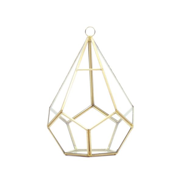 8  Gold Geometric Drop Terrarium Glass Fashion