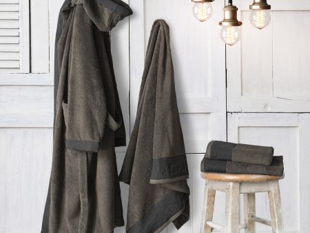 Accappatoio in Spugna con Balza in Lino StoneWashed - Loira Online