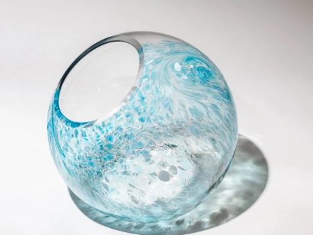 Blown Glass Art Terrarium 10  Aqua Discount