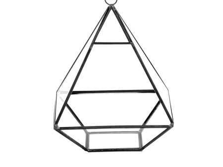 8  Black Fused Pyramid Glass Terrarium Hot on Sale