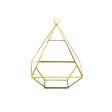 8  Gold Fused Pyramid Glass Terrarium Cheap