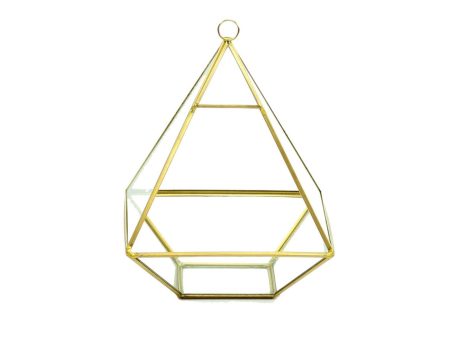 8  Gold Fused Pyramid Glass Terrarium Cheap