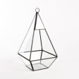 9.5  Black Pyramid Faceted Glass Terrarium For Discount